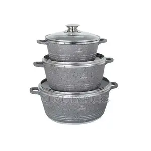 Life Smile 3 Pieces of Non Stick Serving Saucepans Cookware