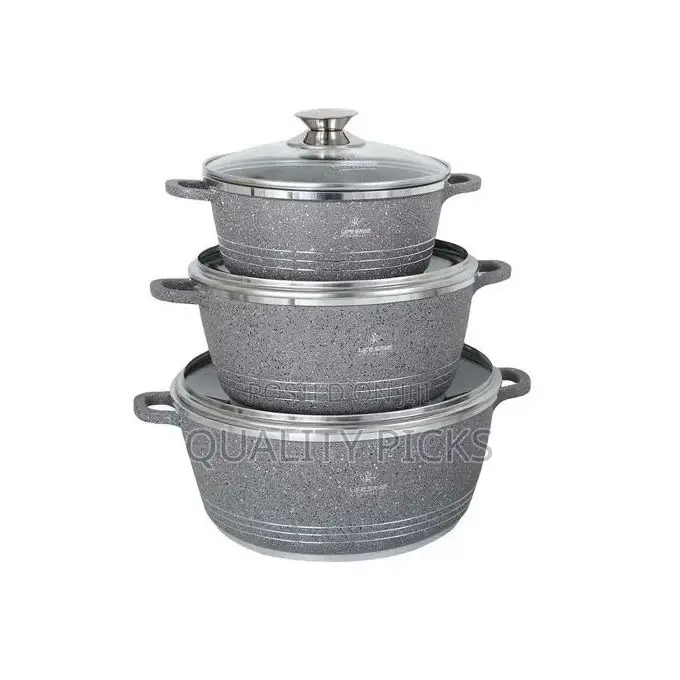 Life Smile 3 Pieces of Non Stick Serving Saucepans Cookware