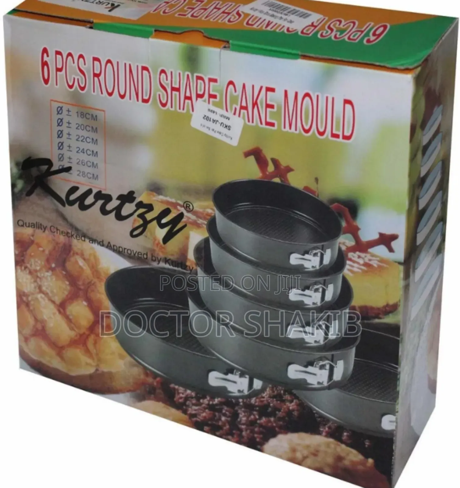 Round Shaped Spring Form Nonstick Aluminum Baking Tin (6pcs)