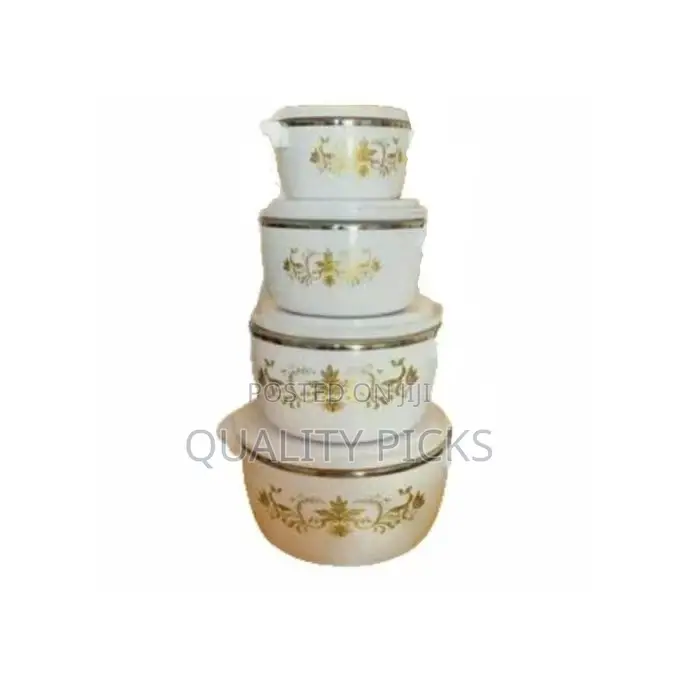4 PCS Flowered Insulated Hot Pot Dishes Food Warmer
