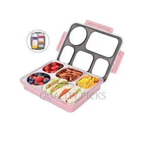 5 Compartment Lunch Box, Portable Food Flask Container,