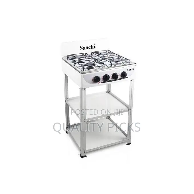 Saachi 4 Burner Gas Stove Cooker With 2 Shelves Stands