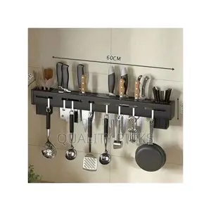 Wall Mount Knife Holder Towel Hanger Cutlery Holder