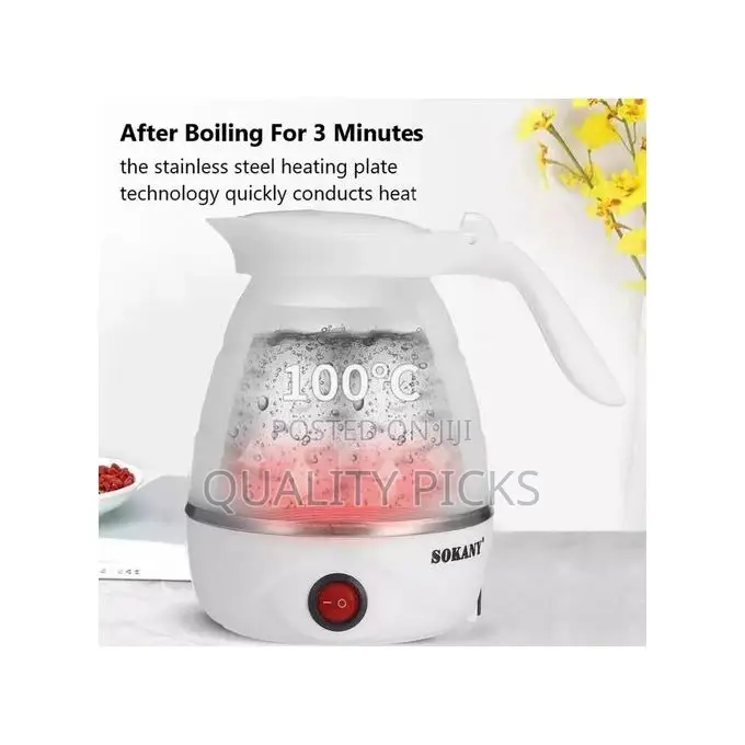 Sokany 0.7L Expandable Collapsible Travel Electric Kettle