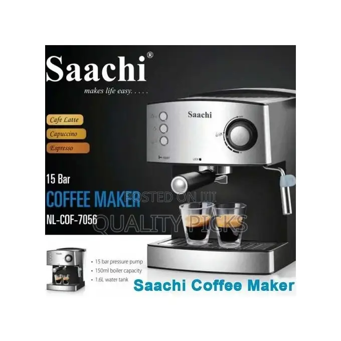 Saachi NL-COF-7055 All in 1 Coffee Maker - Silver, Black