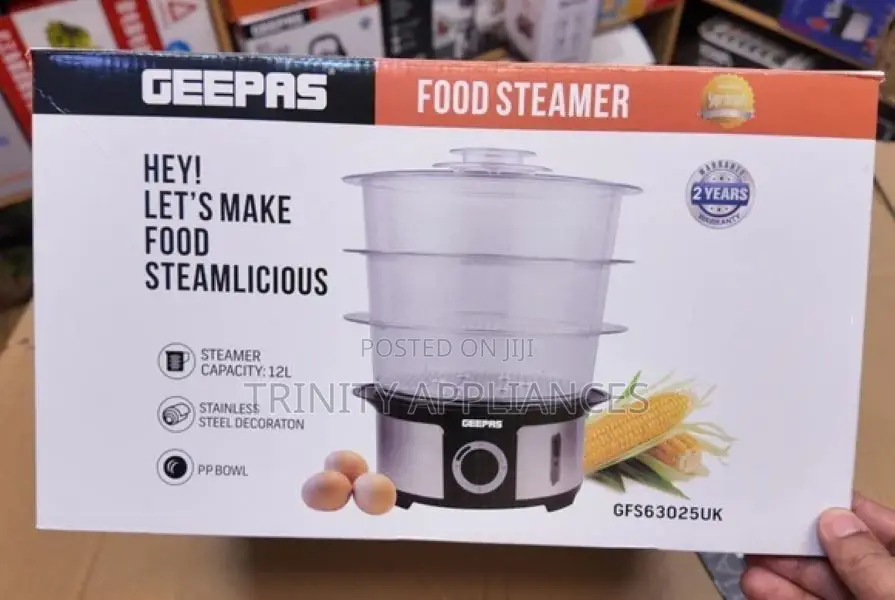 Geepas 12L 3 Tier Food Steamer GFS63025UK