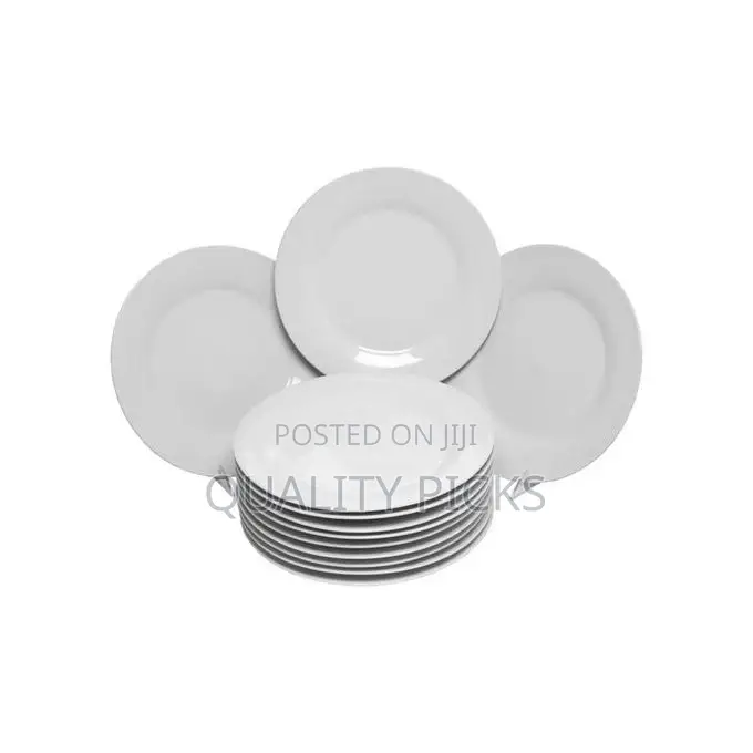 5 Inch 12-Piece Porcelain Cup Saucer Plates-White.