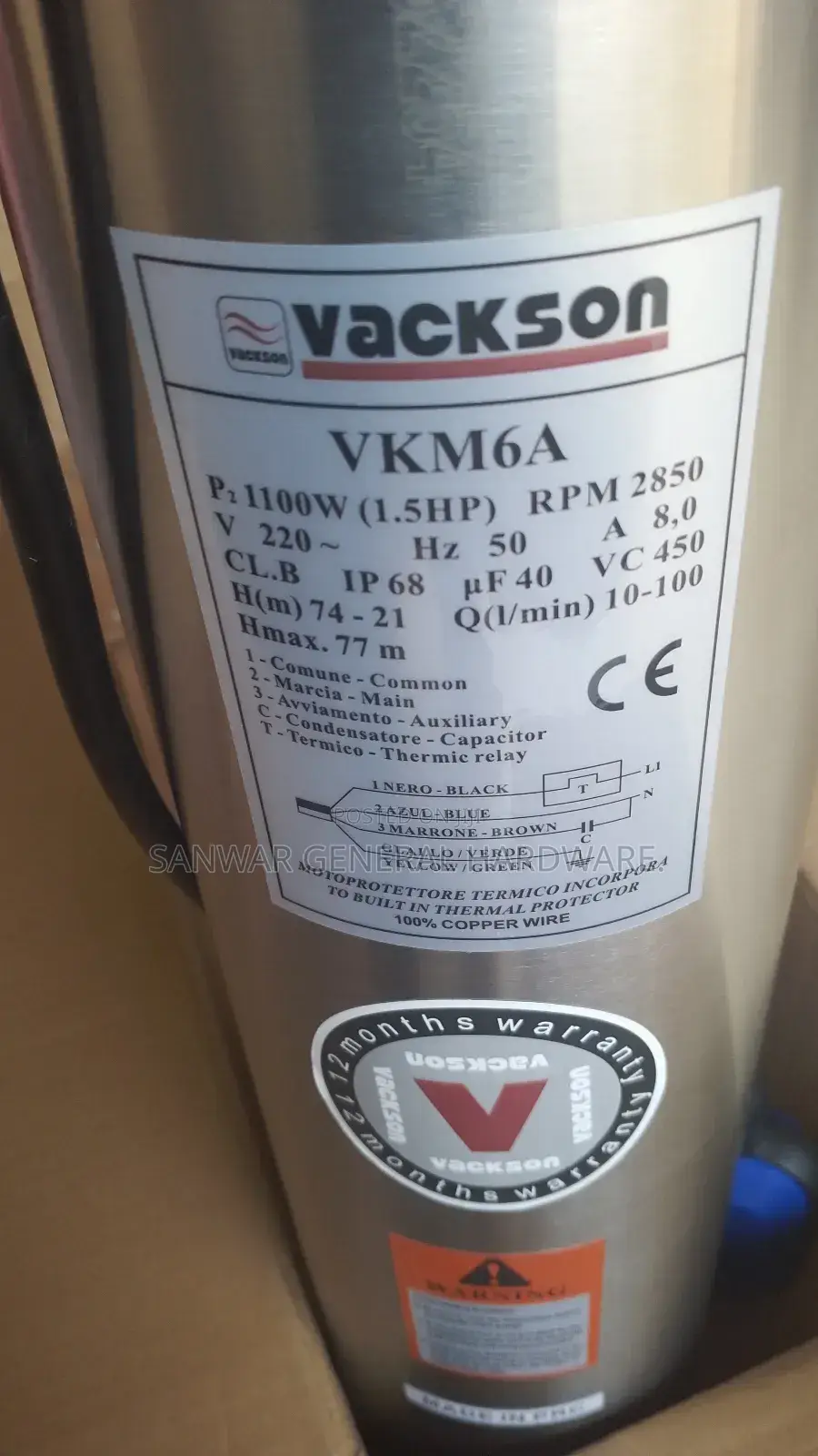 77m,(1.5hp)Submersible Water Pumps(Sucks From Down)