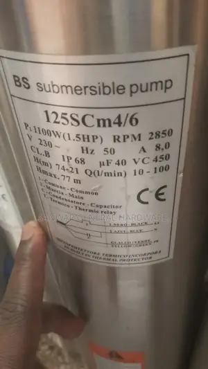 77m,(1.5hp)Submersible Water Pumps(Sucks From Down)