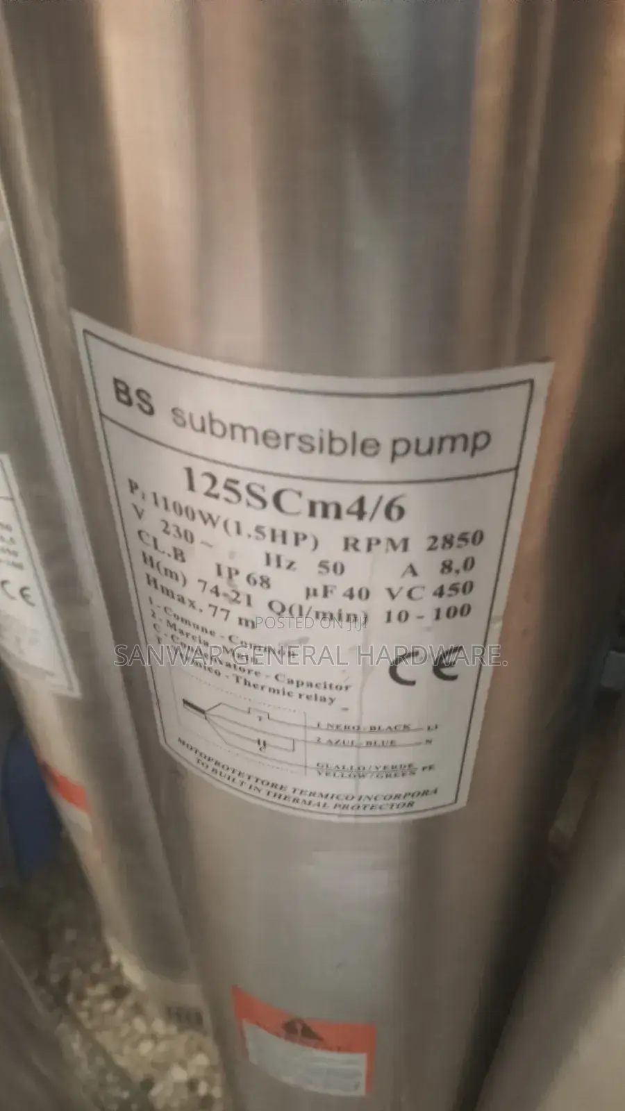 77m,(1.5hp)Submersible Water Pumps(Sucks From Down)