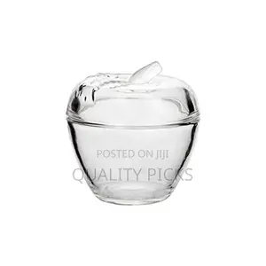 Glass Sugar Bowl Dish - Colorless .