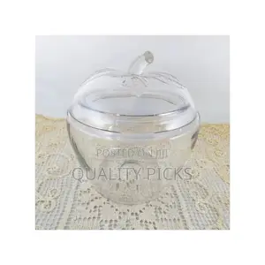 Glass Sugar Bowl Dish - Colorless .