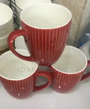 Ceramic Mug Red And White