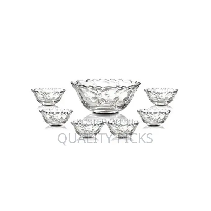 7 Piece Fruit Salad Serving Dishes/Bowls Set-Colourless