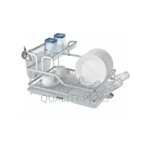 Aluminium Plate Dish Drying -2 Tier Rack With Drainer