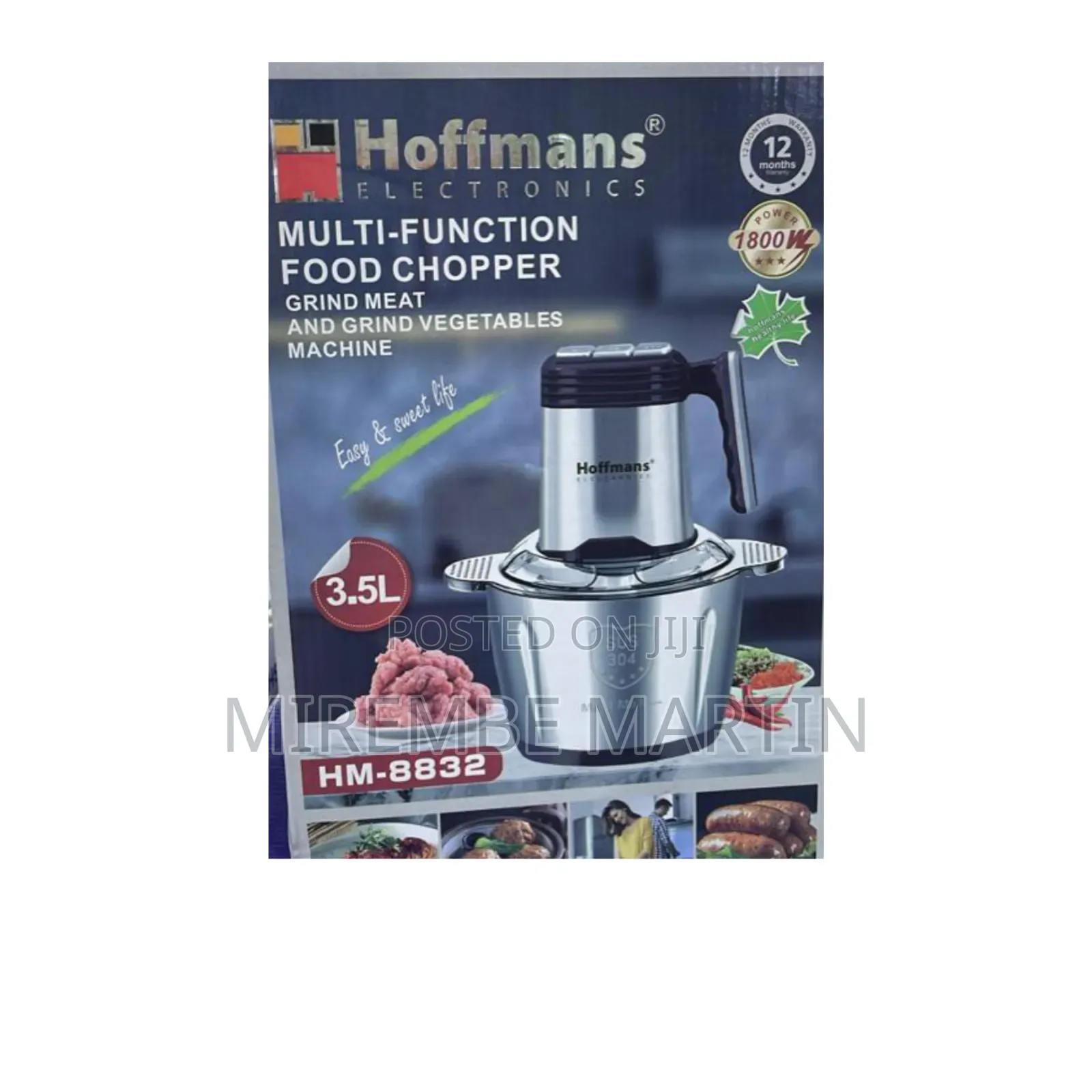 3.6L Hoffmans Electric Food Chopper.