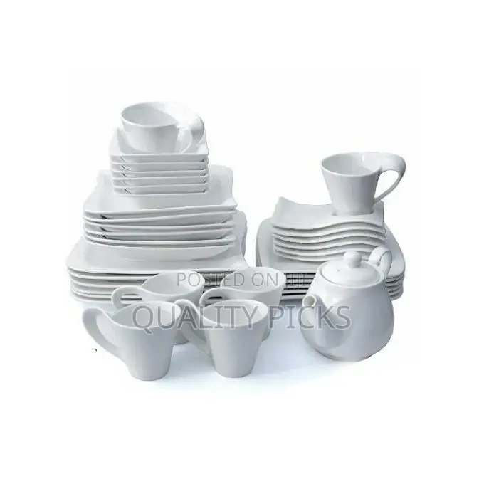 37 PCS of Square Plates, Bowls, Cups Dinner Set,