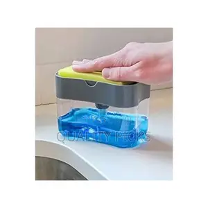 Soap Pump Dispenser and Sponge Holder - Grey.