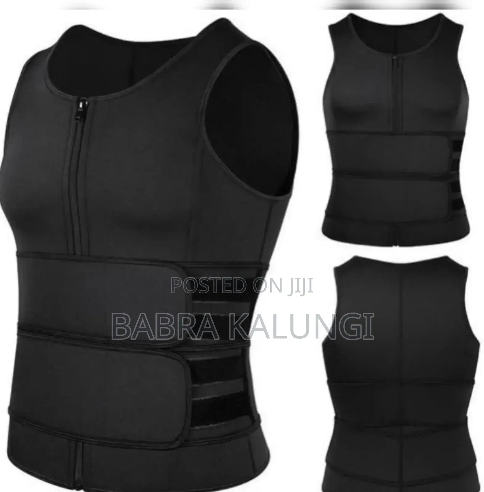Men Waist Trainer Zipper Sweat Suit Tank Top