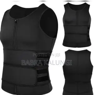 Men Waist Trainer Zipper Sweat Suit Tank Top