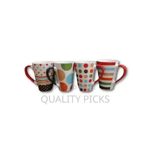 6 Pieces of Printed Coffee Tea Cups Mugs- Multicolours