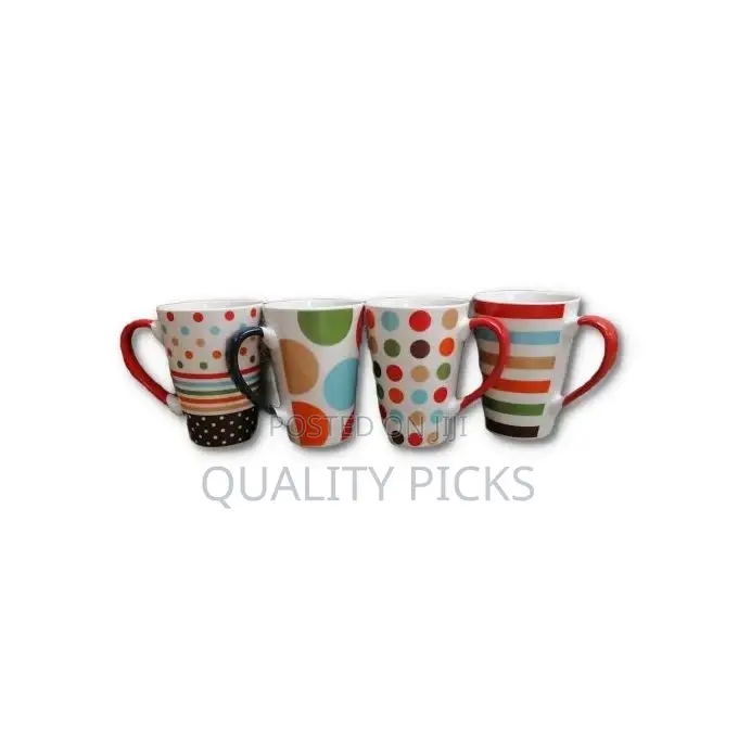 6 Pieces of Printed Coffee Tea Cups Mugs- Multicolours