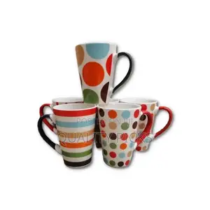 6 Pieces of Printed Coffee Tea Cups Mugs- Multicolours