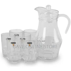 Arcopal Elegant Jug Pitcher and Quality 6 Drinking Glasses.