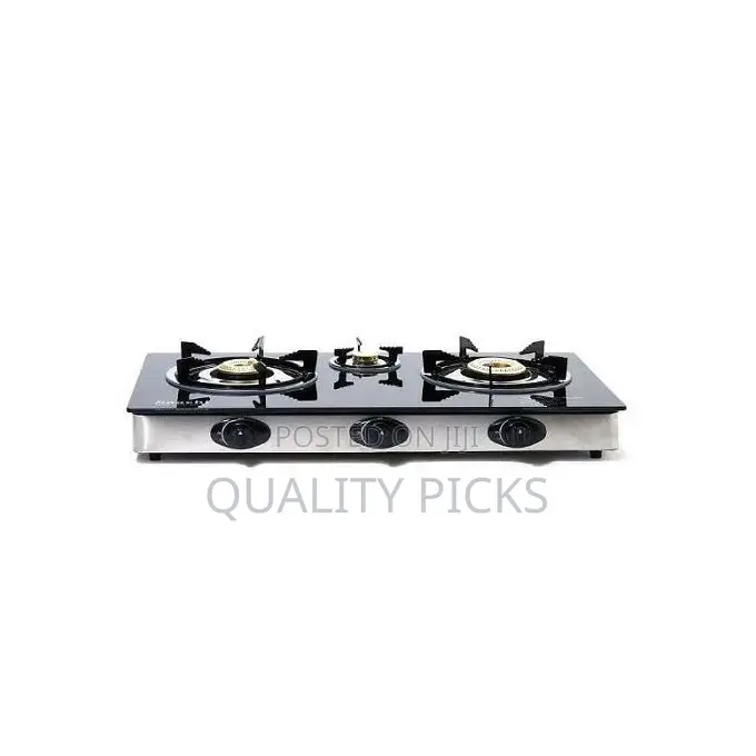 Saachi Triple Burner Gas Stove - Black.