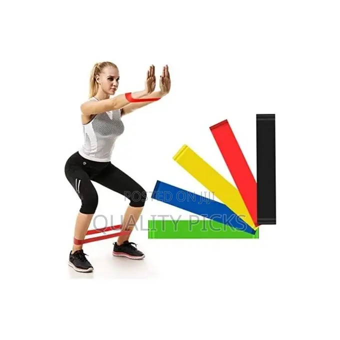 5 Piece Fitness Exercise Resistance Band Belt - Multicolours