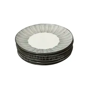 6pcs Line Plates - Black/White