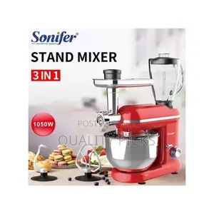 Sonifer 5.5L,6 Speed Stand Dough Mixer, 3ln1meat Grinder