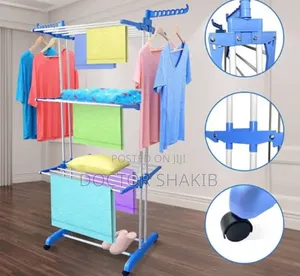 Mother Care Clothing Hanger Rack With Wheels (3-Tier)