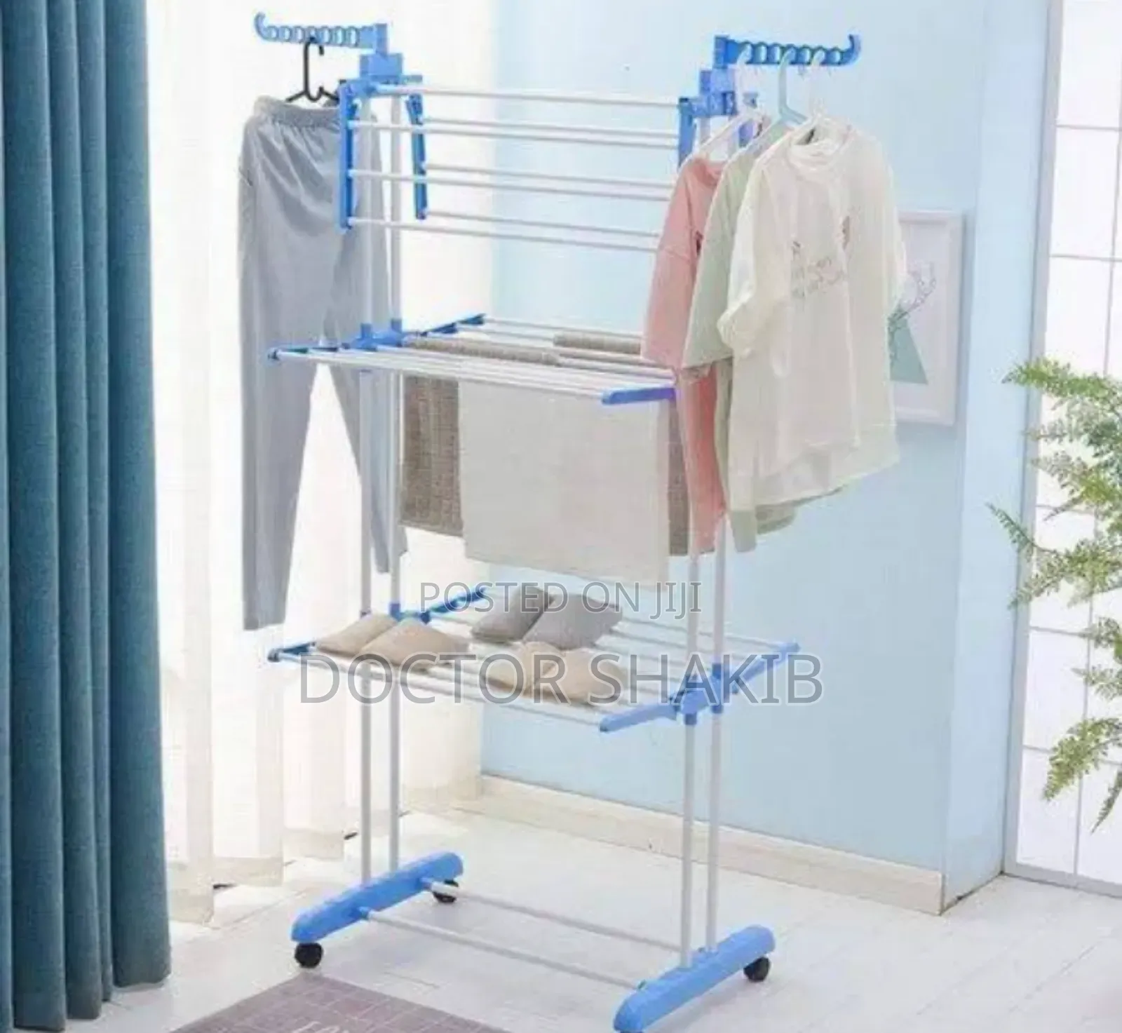 Mother Care Clothing Hanger Rack With Wheels (3-Tier)