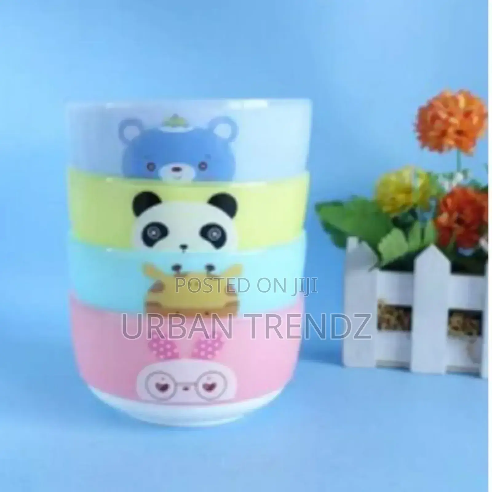 Kids Cartoon Bowls With Spoon Set 4pcs-Multicolor
