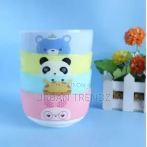 Kids Cartoon Bowls With Spoon Set 4pcs-Multicolor