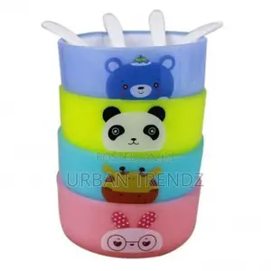 Kids Cartoon Bowls With Spoon Set 4pcs-Multicolor