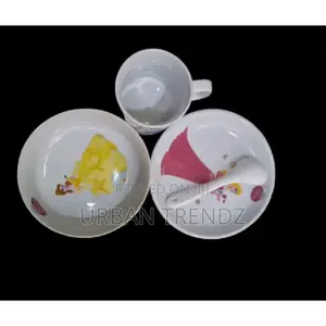 Aset of Kids Ceramic Dinner Set for Girls 4pieces -White
