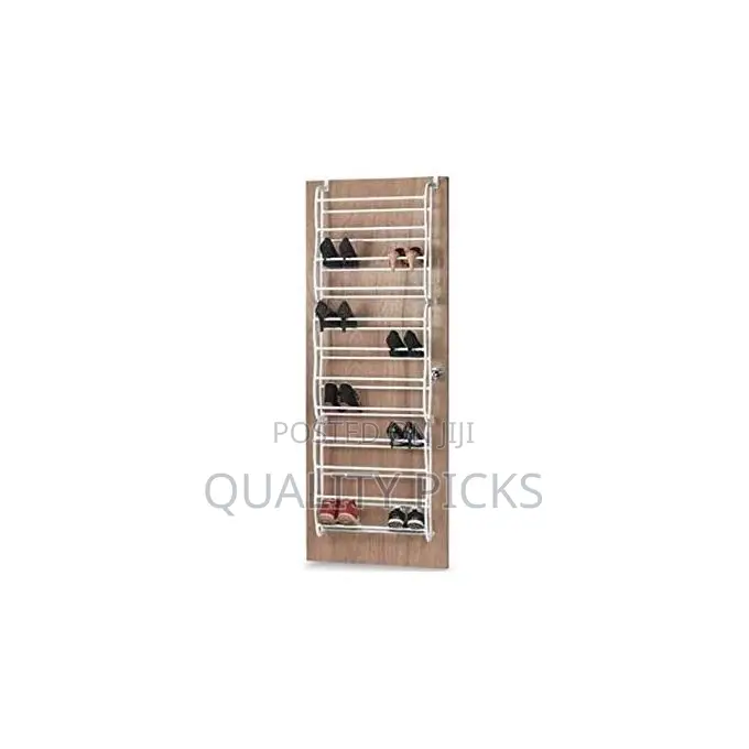 Metal Over the Door Shoe Rack Storage Organizer - White