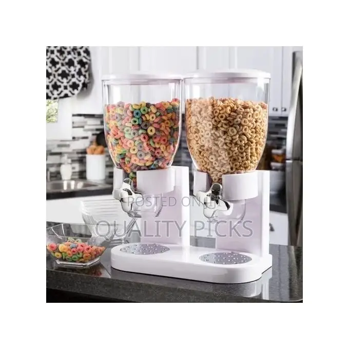 Double Kitchen Food Cereal Dispenser Storage Container