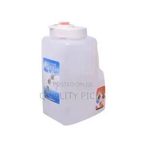 Plastic Water Fridge Bottle With 4 Glasses, 4L - Orange