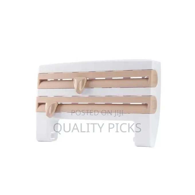 4 in 1 Cling Film, Paper Towel and Foil Storage Rack Cutter