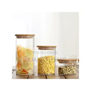 Glass Jars 3 in 1 Pack of Glass Storage Tins