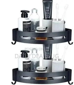 Double Metallic Bathroom Shelf Rack
