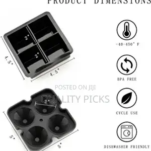 Silicone 4 PC Diamond Ice Cube Mould Tray for Whisky