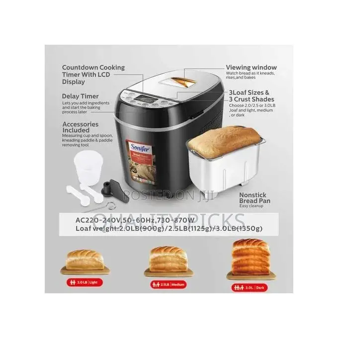 Sonifer Automatic Electric Programmable Digital Bread Maker