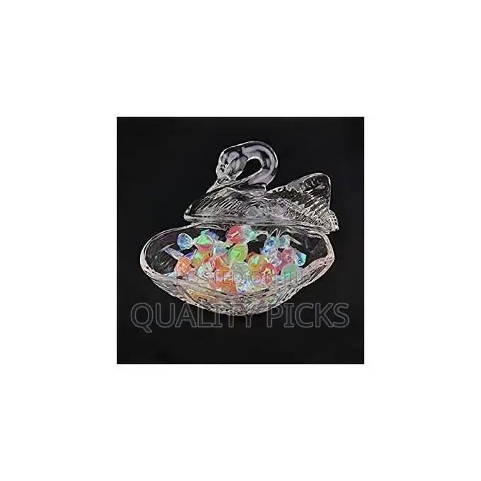 Swan Shaped Glass Candy Dish With Lid Sugar Bowl Cookie Jar