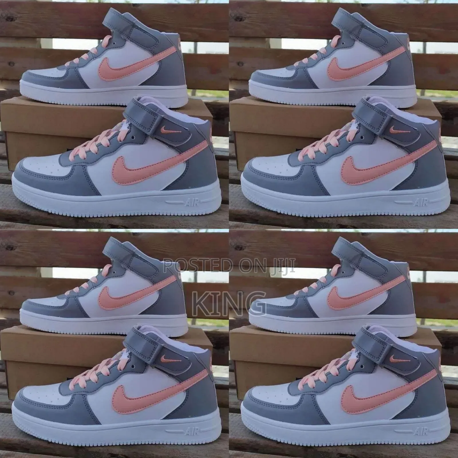 Nike Air Force 1 White Pink Grey Sneakers