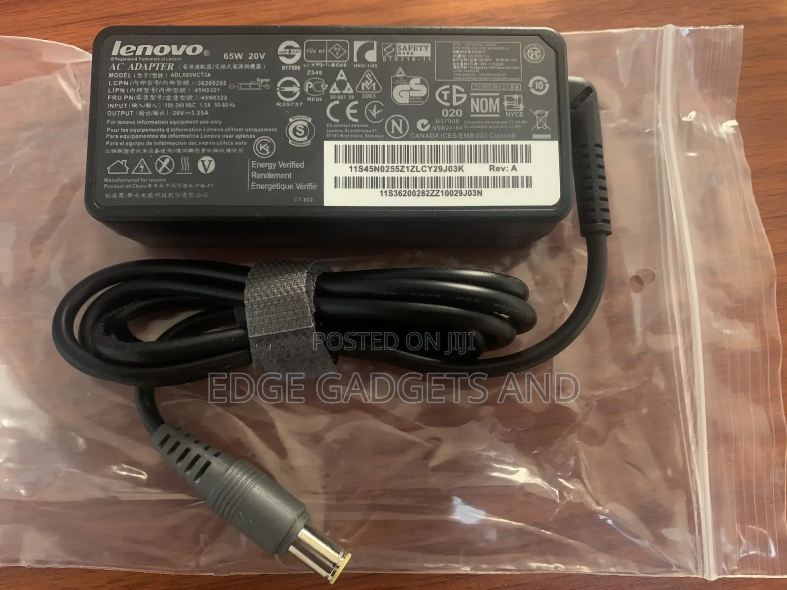 Lenovo 65W Grey Round Pin Laptop Adapter