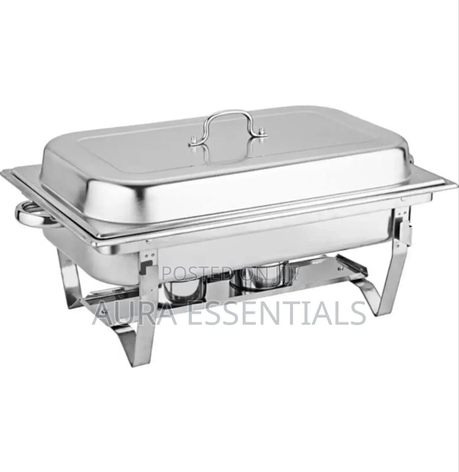 Triple 3 Compartment Chatting Dish Food Warmer- Silver